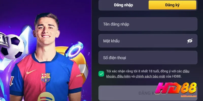 Hướng dẫn đăng ký HD88 tạo tài khoản chỉ sau 30 giây
